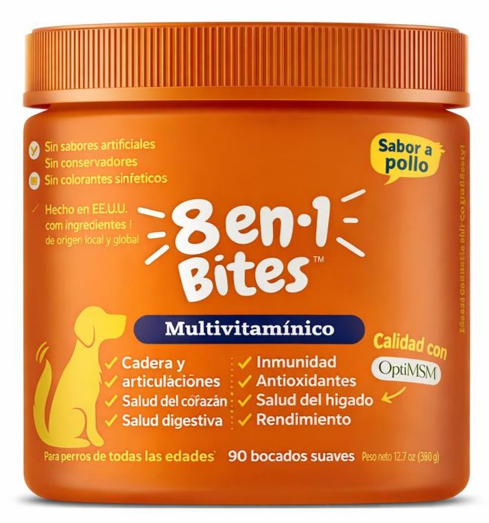 Multivitaminico 8 en 1 Bites ®  Para perro 90 bocados suaves.